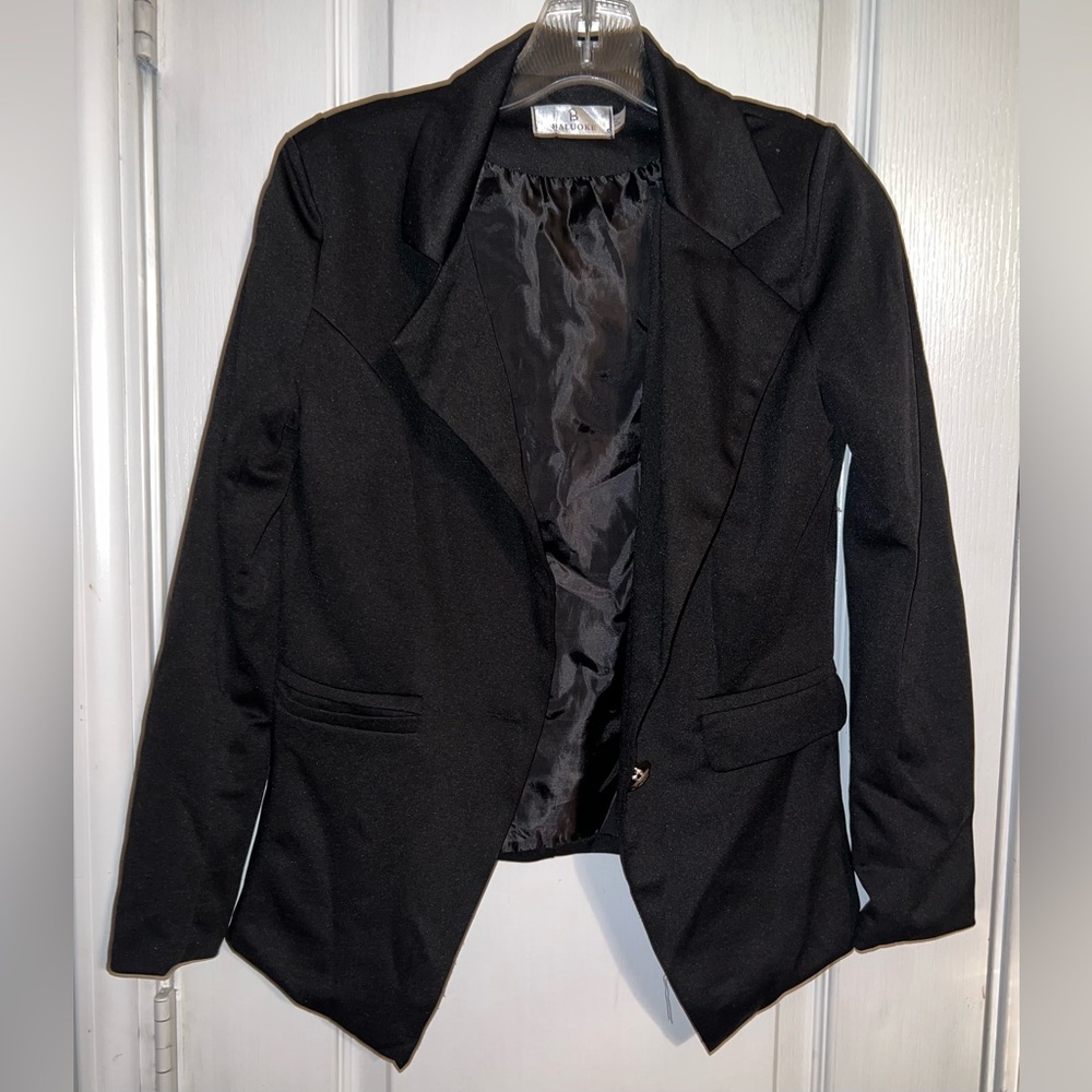Baluoke Black Tailored Blazer Jacket Single Button Size M